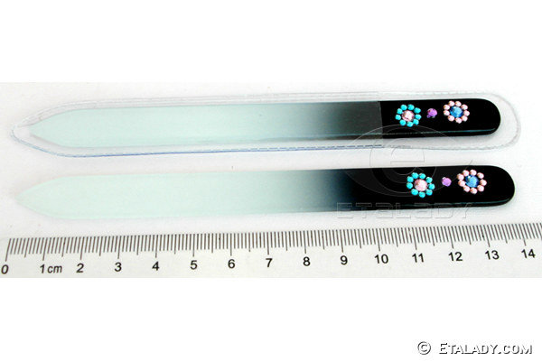 glass nail files with rhinestones