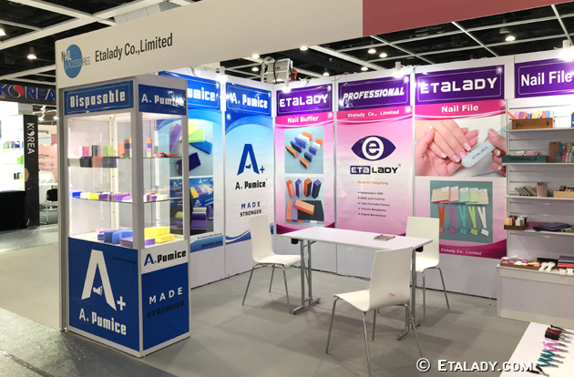 A+ Pumice manufactory of ETALADY company Disposable nail supplies exhibition show on Cosmoprof North America in Las Vegas